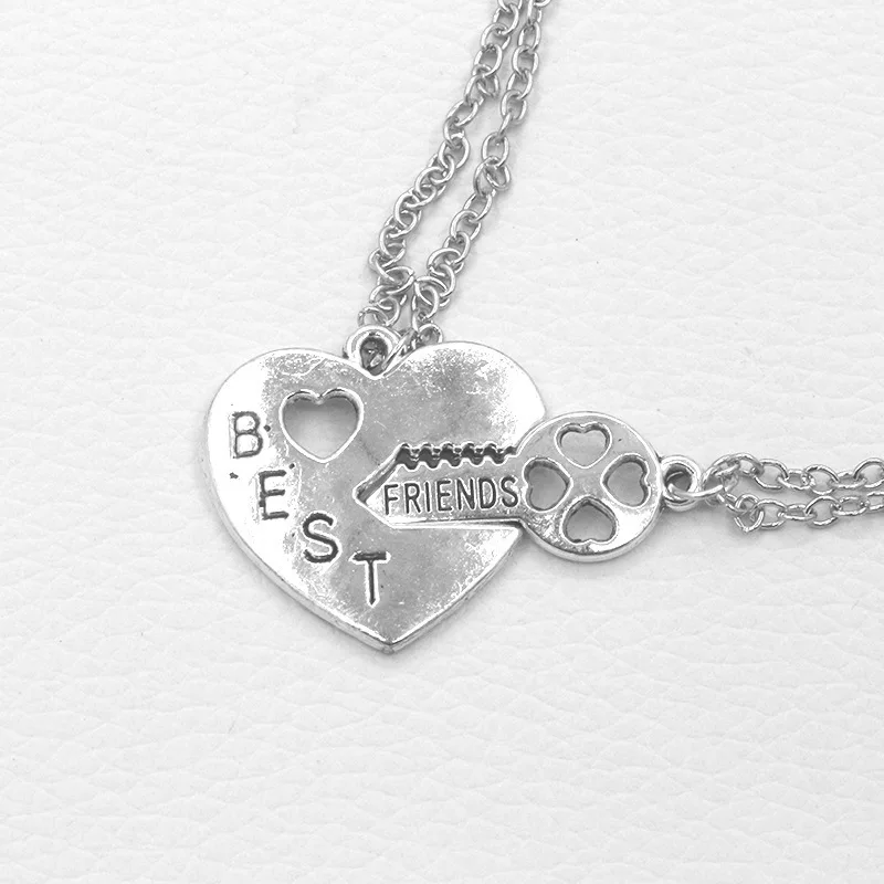 

Popular friendship pendant good friend heart lock key necklace best friend love alloy Pendant