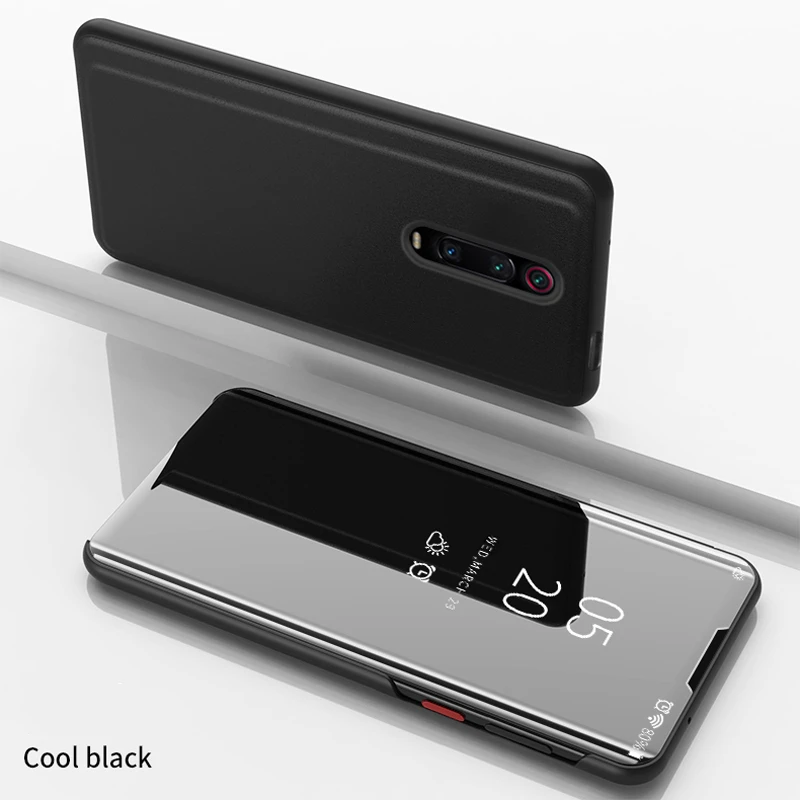 Умный зеркальный флип чехол для Xiaomi Redmi Note 7 8 5 6 Pro для Redmi 8A 7A 6A 5A 5 Plus Pro Note 4X K20 9T Pro S2 Y2 Y3 Go - Цвет: Black
