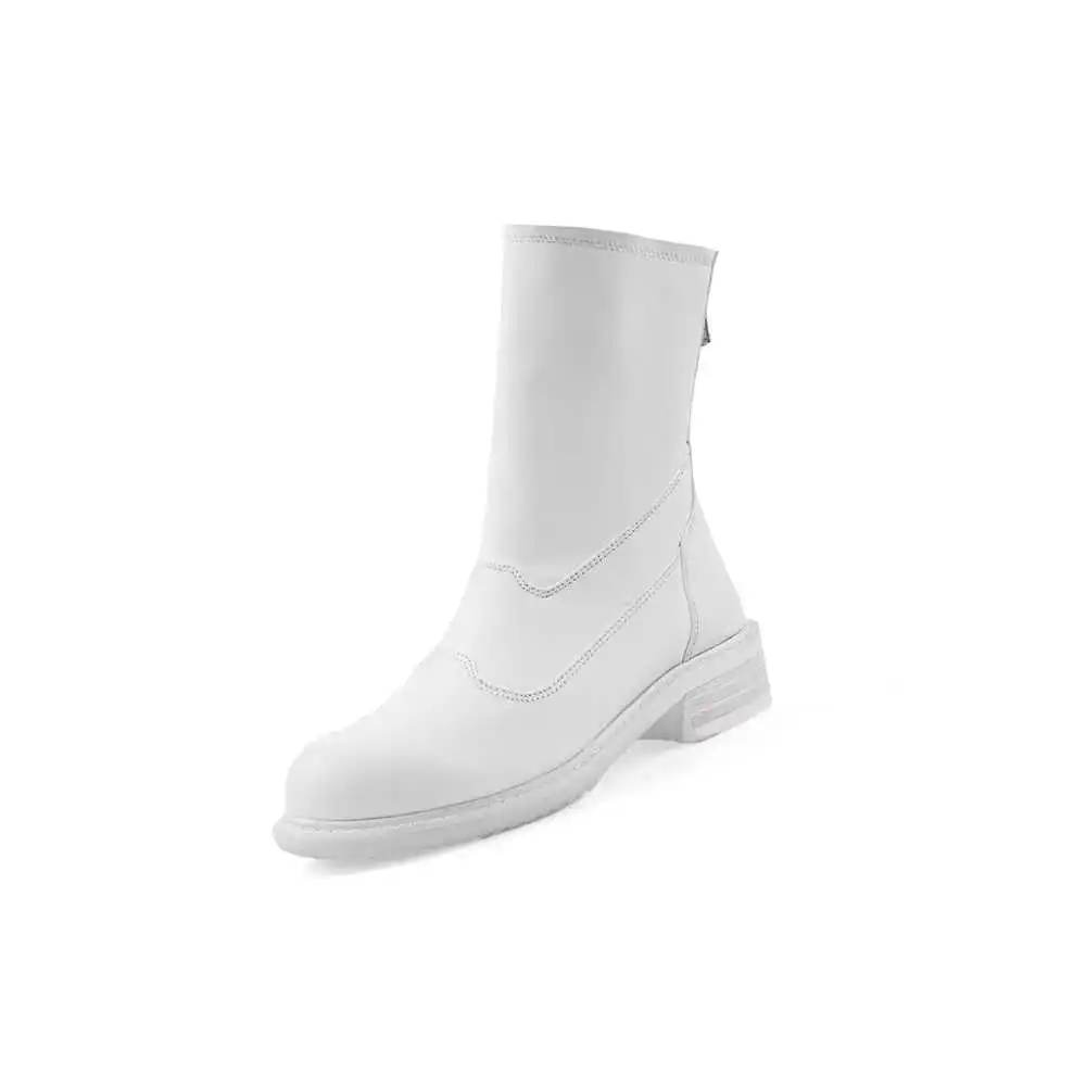 Мотоциклетные ботинки Lenkisen из натуральной кожи на среднем каблуке с круглым