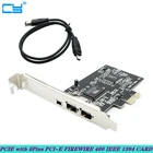 Высокоскоростной PCI-e 1X IEEE 1394A 4 порта (3 + 1) Firewire адаптер с 6-контактным до 4-контактным кабелем IEEE 1394 для настольного ПК
