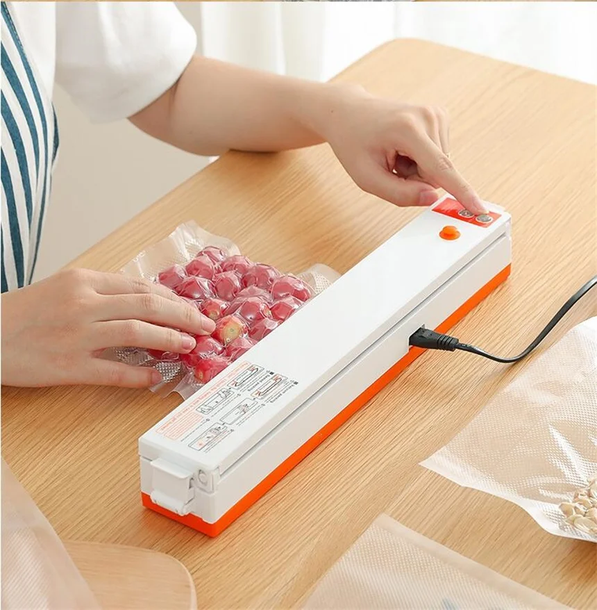 Портативный пищевой вакуумный упаковщик с бесплатными пакетами 10 шт.