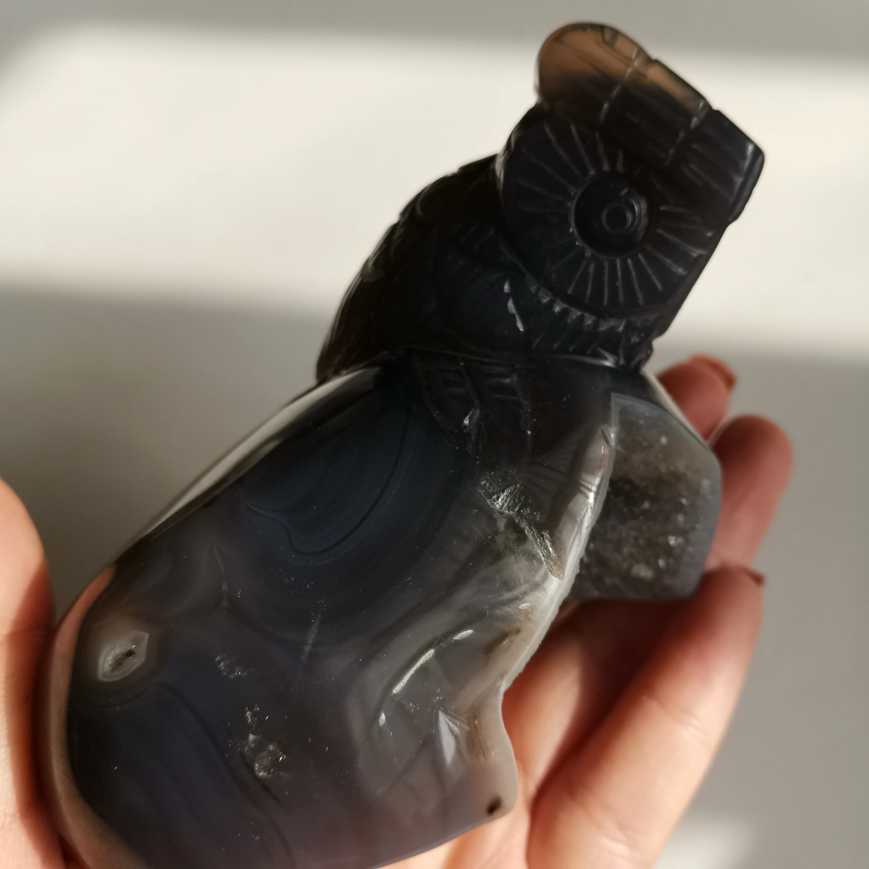 Сегодня сделка -- 314 г натуральный резной Агат Сова исцеляющий камень Горячая