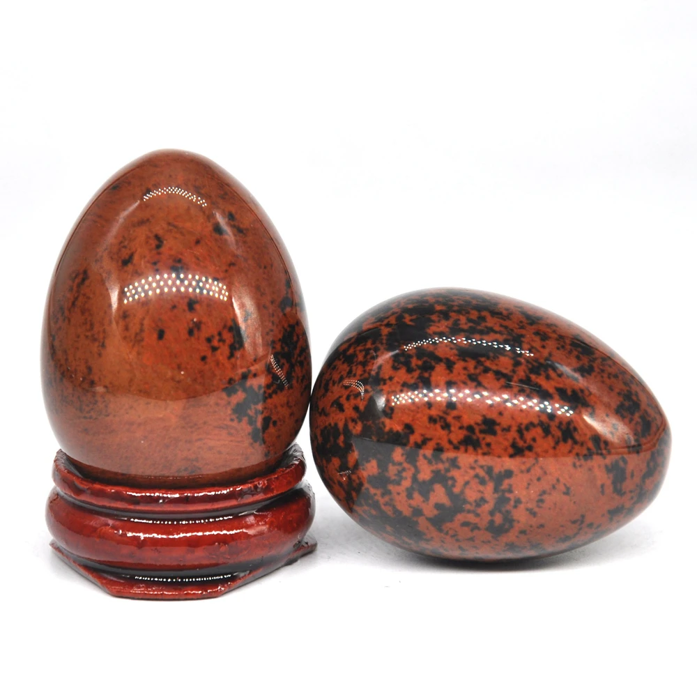 

30x40mm Red Mahogany Obsidian Egg Shaped Stone Healing Natural Crystal Kegel Massage Accessory Minerale Gemstone Decoration