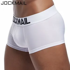 Трусы-боксеры JOCKMAIL мужские, пикантное нижнее белье с U-образным мешочком, Трусы-шорты для геев, мягкие крутые, из ледяного шелка
