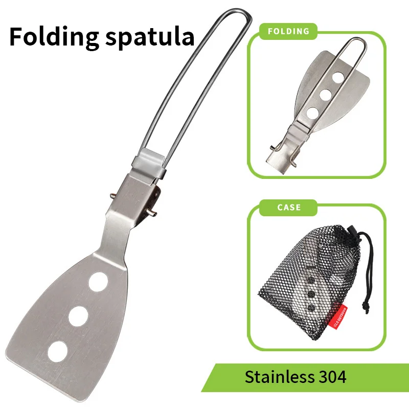 

Folding Mini Spatula Picnic Tableware Ultralight Portable Outdoor Tools 304 Stainless Steel Cookware Accessories Cooking System