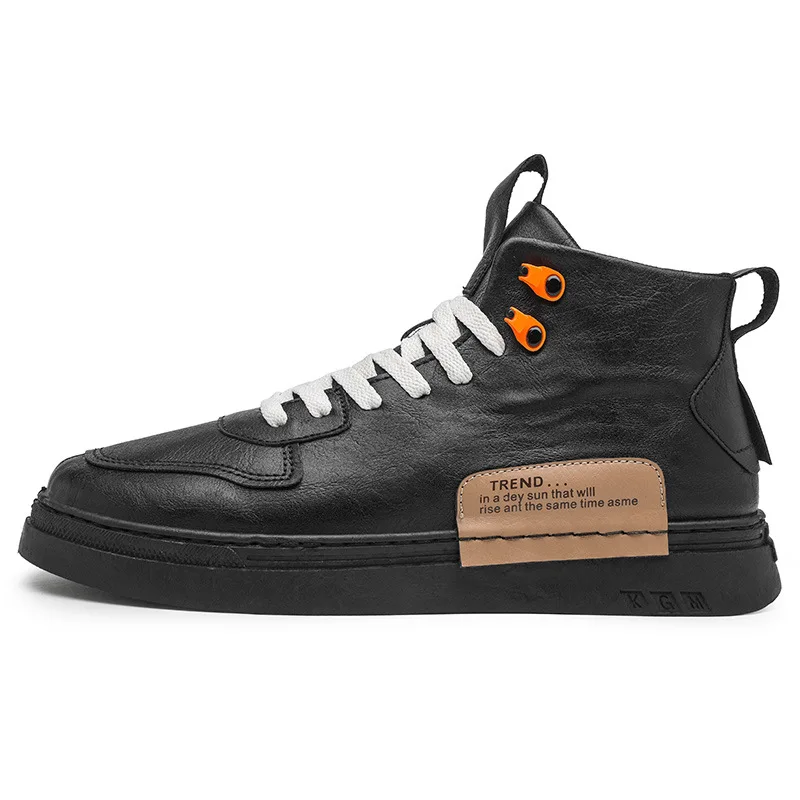 

Men's Shoes 2020 Winter New High-Top Board Shoe Men's Casual Shoes Black Shoes Student Flats