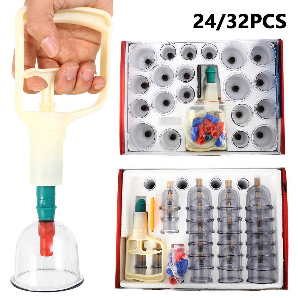 24/32 шт чашки вакуумные медицинские банки для тела целлюлитная присоска чашка