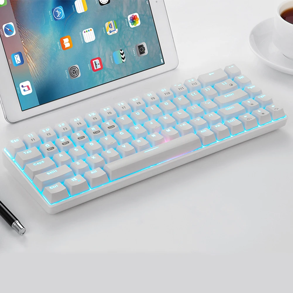 

Multi Device Wireless Wired Mechanical Keyboard for Desktop Laptop PC Wireless Keyboard Mini Bluetooth Keyboard
