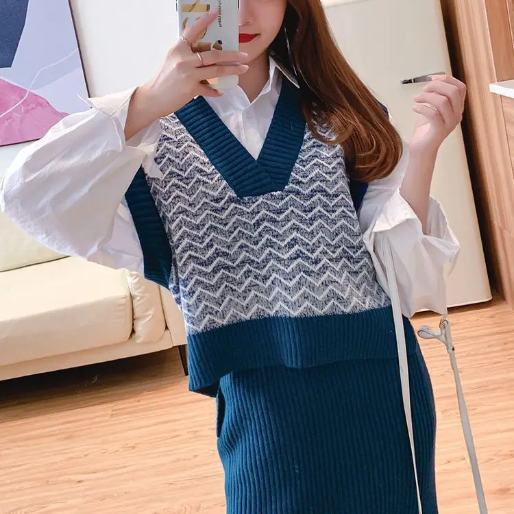 Модные женские костюмы осень и зима 2019 новый стиль рубашка с длинным рукавом