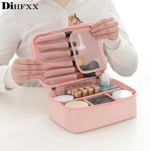 DIHFXX Лидер продаж многофункциональный дорожная косметичка Женская сумочка для косметики туалетные принадлежности Органайзер водонепроницаемый Женский косметички для хранения