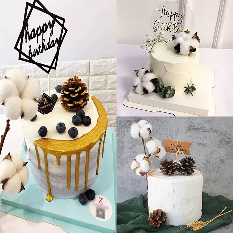 10 шт. украшения для торта хлопковый цветочный штекер конус сосны выпечки