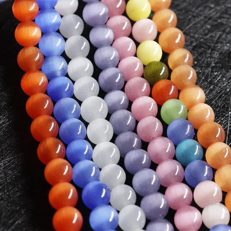 Оптовая продажа солнцезащитные очки &quotкошачий глаз&quot Камень Круглые бусины 8 мм