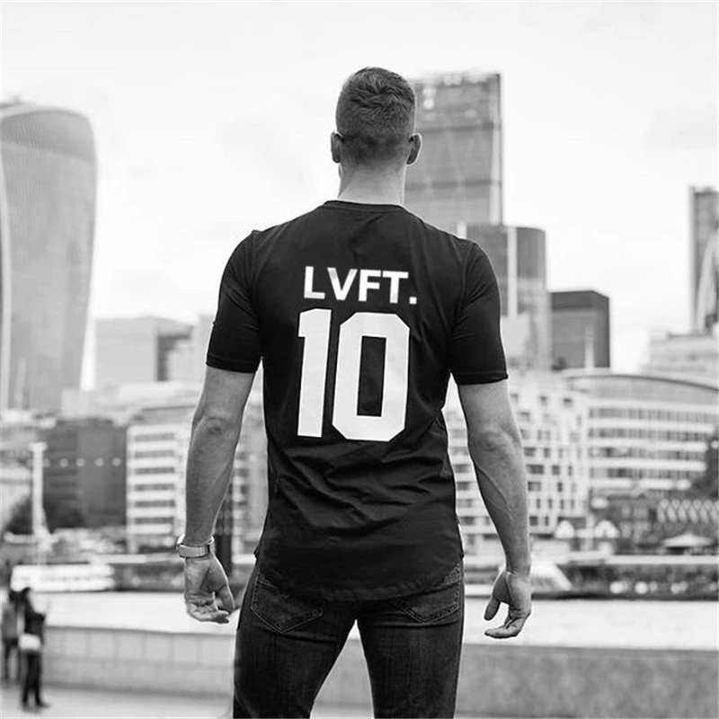 Летняя спортивная футболка Для мужчин короткий рукав бодибилдинг тонкий Мужчины