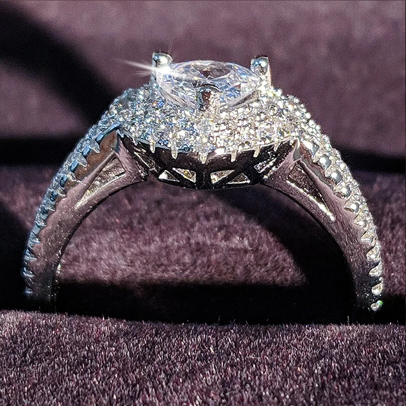 Solid Real Original solid Arrival 925 real sterling Silver Heart cut Engagement for Women love girl Promise Rings Jewelry R1505S | Украшения