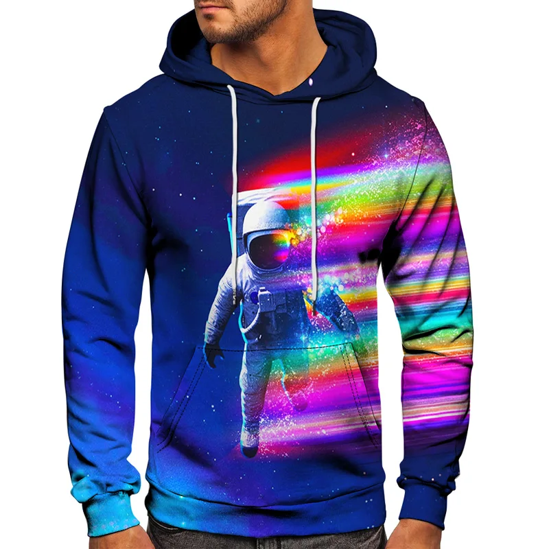 

Men's/Women's Hoodies 3D Astronaut In The Sky Sweatshirt Long-sleeved Autumn Hooded Casual Plus Size Trend Streetwear S- 6XL