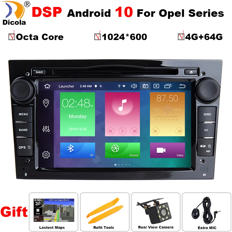 1024*600 Octa Core Android 10 DSP автомобильный DVD плеер для Opel Corsa Vectra C D Meriva Vivaro Tigra Signum радио GPS