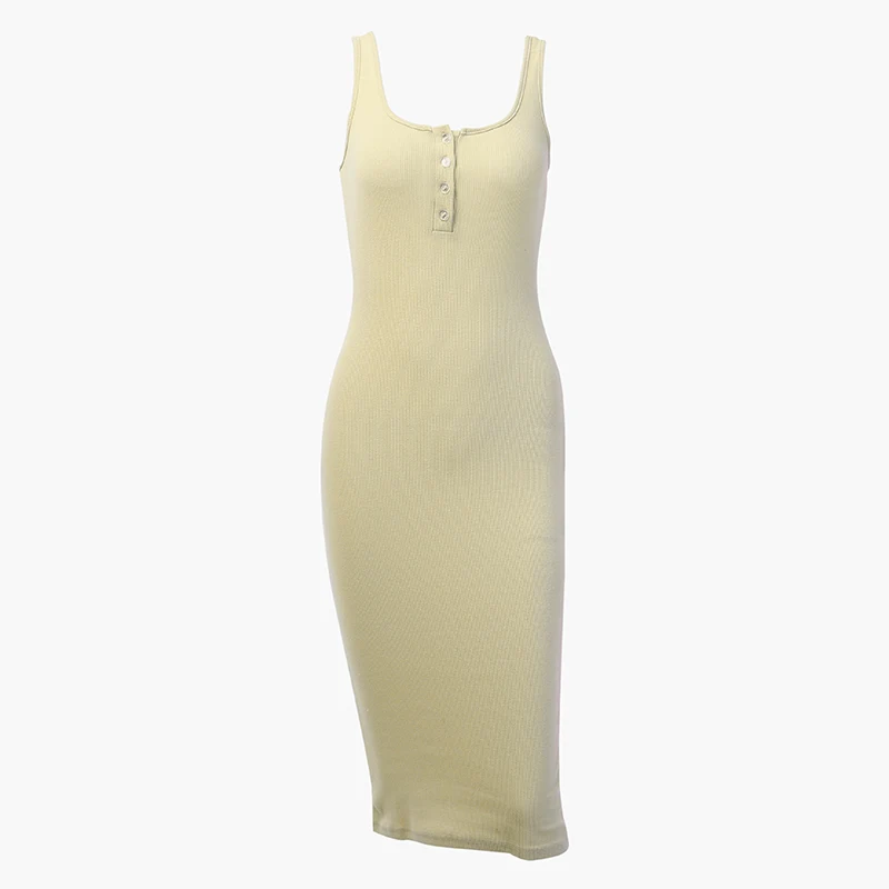 

Ladies Basic Vest Dress Women Back Split Casual Dress 2019 Summer Sexy Bodycon Sleeveless Vest Tanks Slim Strap Party Dresses