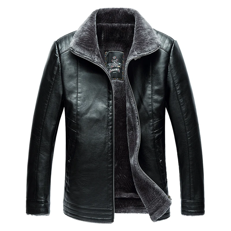 

Men Genuine Jacket Winter Faux Fur Sheepskin Coat For Men's Jacket Turn-down Collar Natural Leather Jacket men jacket leather