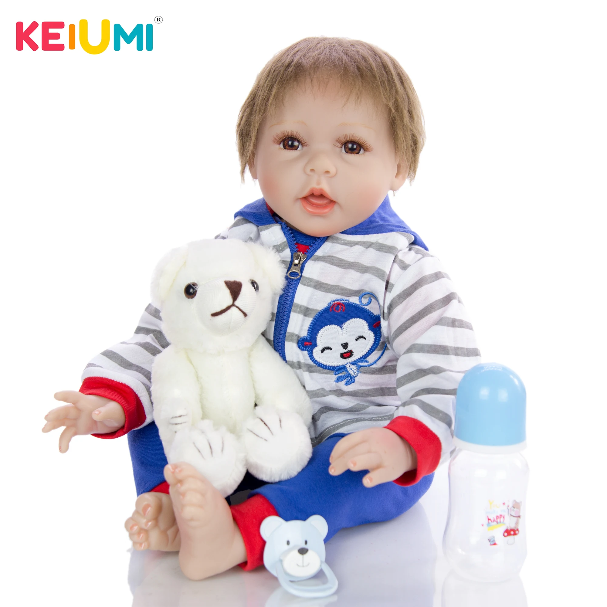 KEIUMI Новый прекрасный 22 дюйма 55 см говорят уход за кожей лица перерожденные куклы