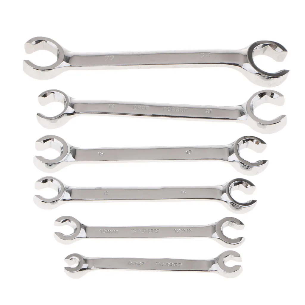 

6 Pieces Extra Long Double End Open Nut WrencheSet 6mm-24mm
