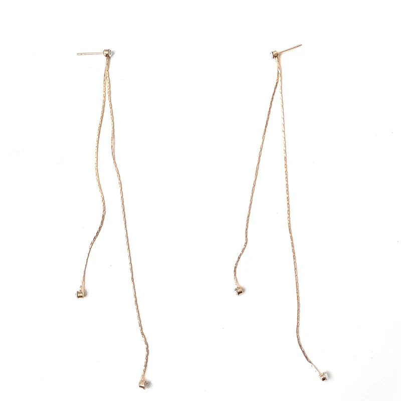 

Korean Temperament Long Personalized Wild Earrings Women's New Fashion Exquisite Zircon Tassel Earring Eardrop Ear Rings