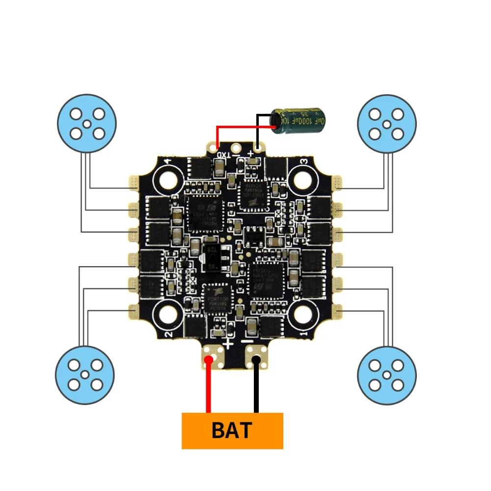 Оригинальный HGLRC blheli _ 32 28A 2-4S 20x20 мм 4 в 1 бесщеточный ESC DShot1200 для радиоуправляемого
