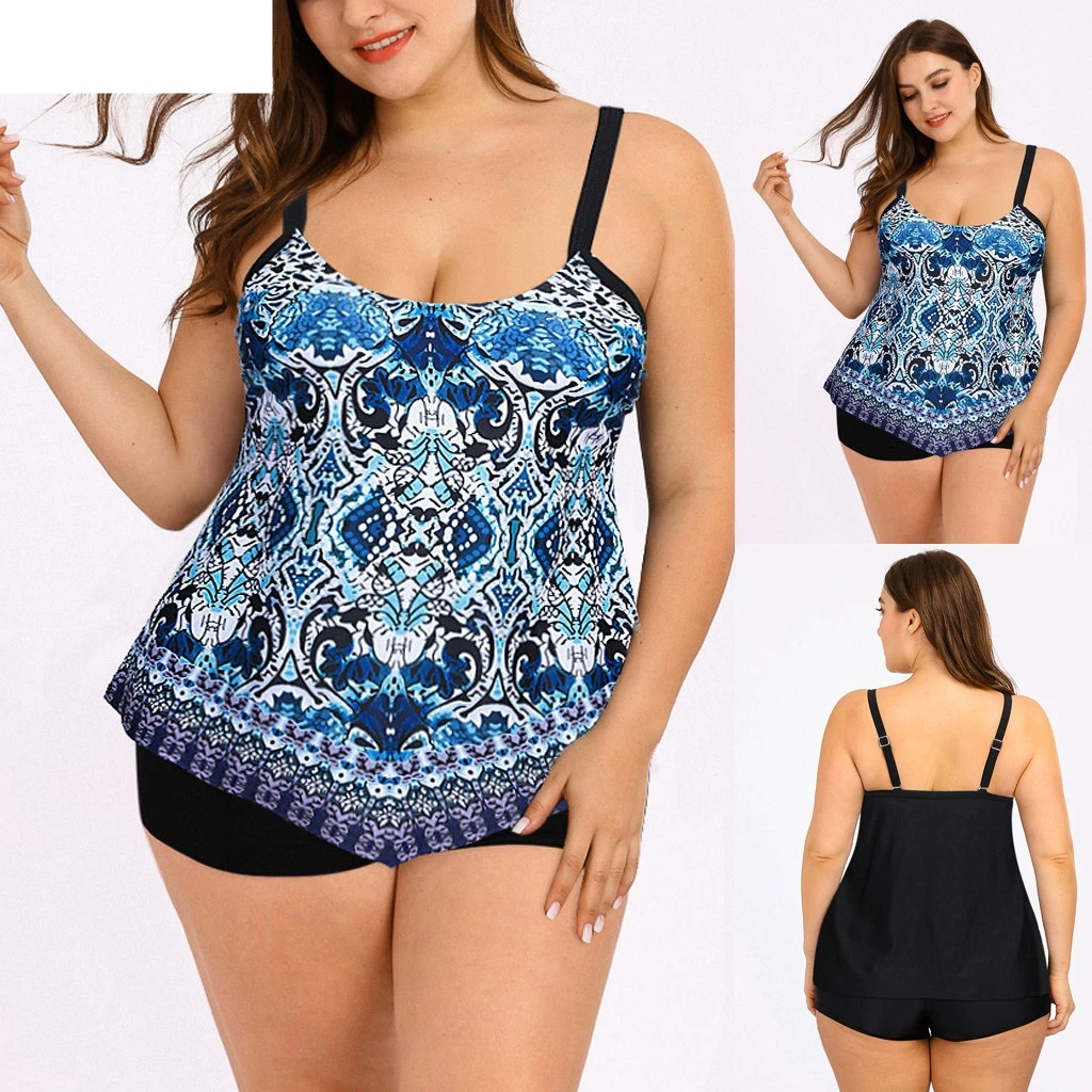 Женский купальник бикини плюс размер винтажный этнический стиль с открытыми