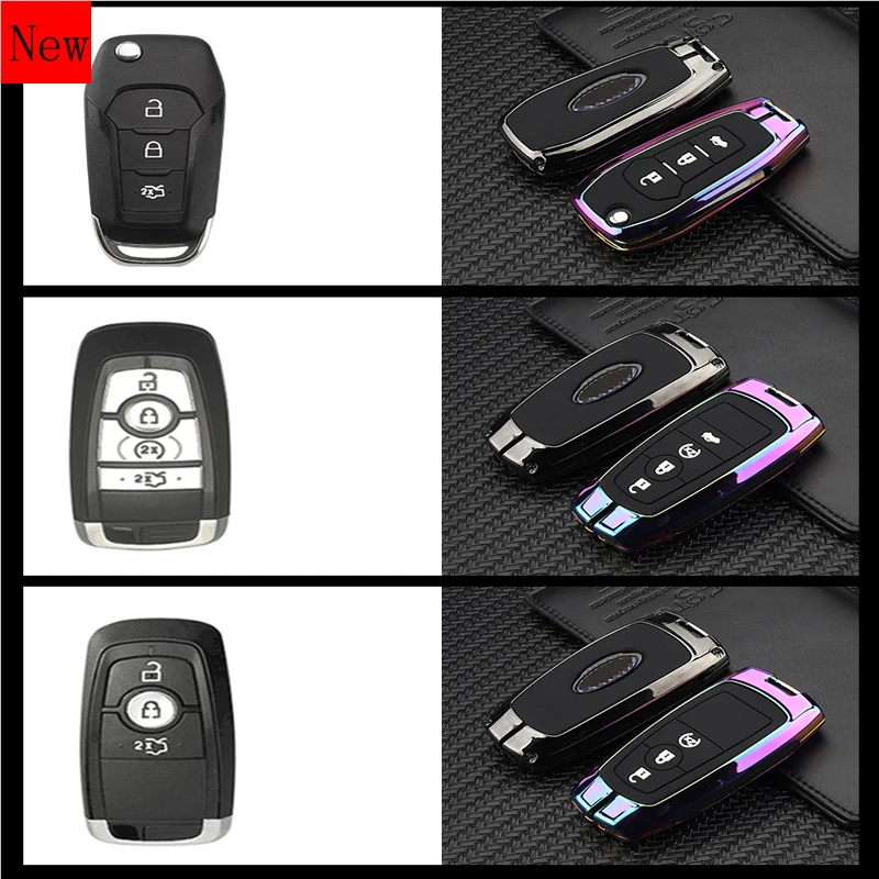 

High-Quality Galvanized Alloy Car Smart Key Case Cover for Ford Focus Escort Mondeo Escape Explorer Car Accessories