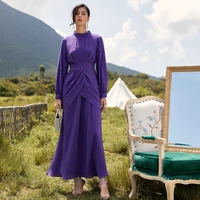 ba029 new dropshipping purple long sleeve elegant a line maxi dress womens fashion dresses dubai turkey clothes female object