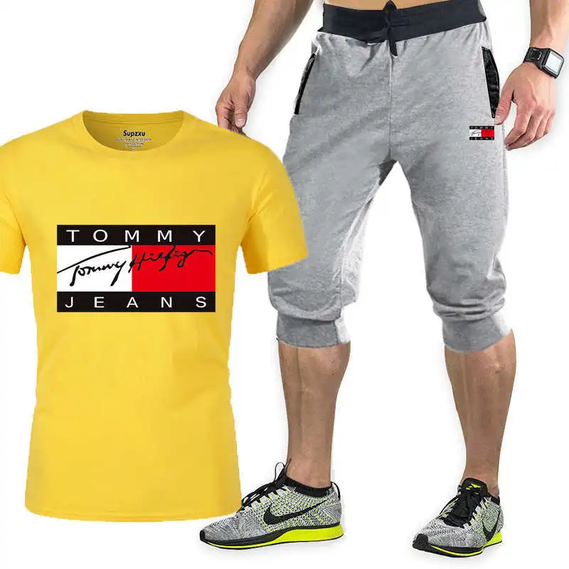 

Free shipping fashion t-shirt shorts suit men's summer 2T shirt + shorts suit beach men's casual t-shirt suit sports shirt s-XXX