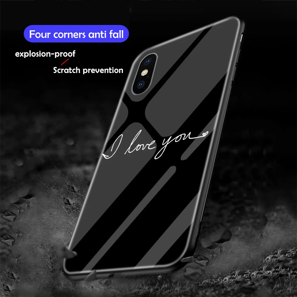 Ciciber Сердце Любовь Королева девушка закаленное стекло чехол для Apple iPhone 11 Pro Max XR X XS MAX 8 7 6 6S Plus телефонные чехлы Funda Shell