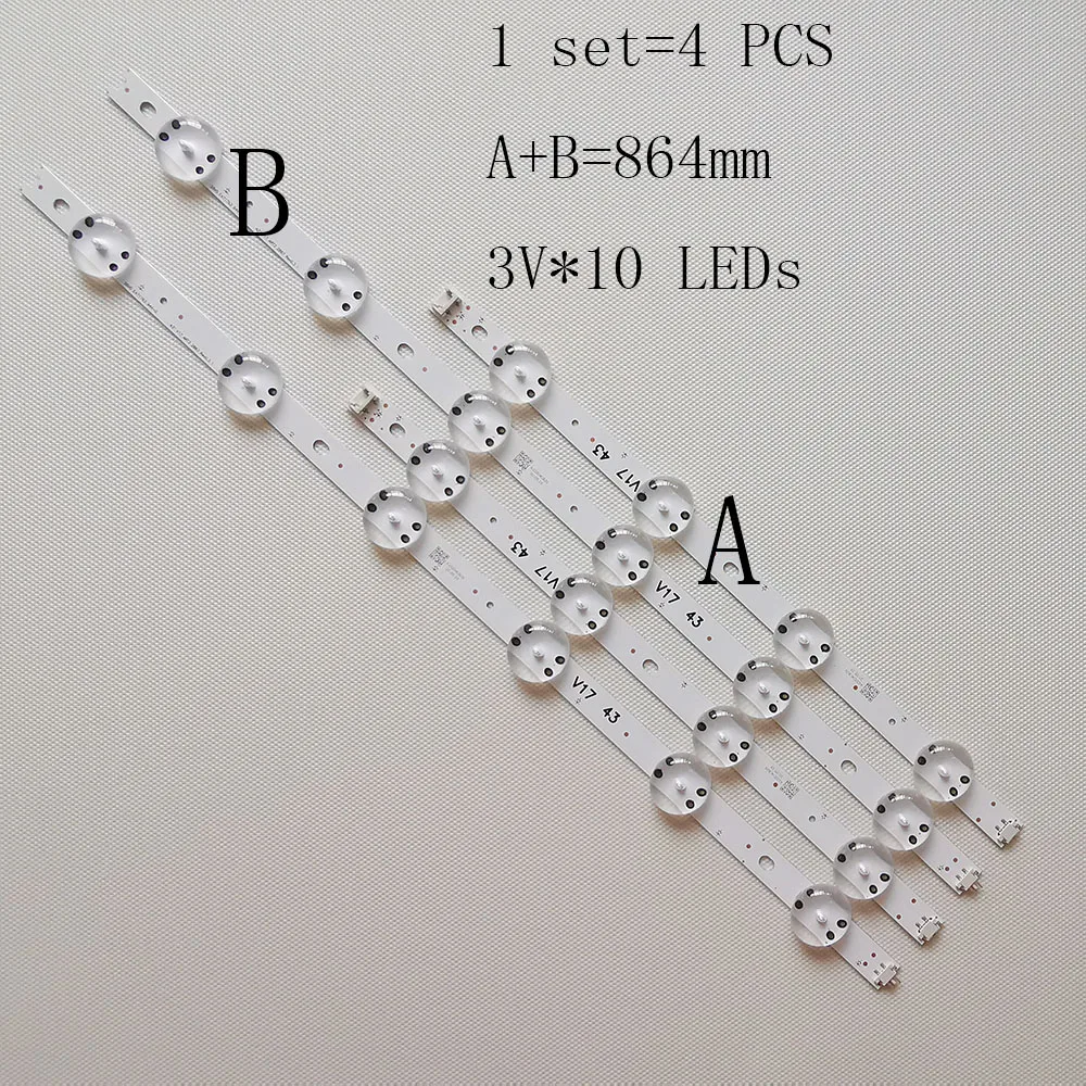 

Новая светодиодная лента для подсветки LG, 4 шт./компл., 43 дюйма, 43VH6100-CB 6916L-2867B 6916L-2867A 2867G V17 43 6916L-2744A 6916L-2743A