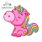 Автомобильная наклейка с единорогом EARLFAMILY, 13 см х 12 см, индивидуальная наклейка на холодильник, наклейка на ветровое стекло Солнцезащитная графика