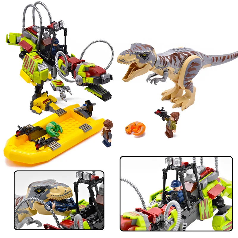 Новый Парк Юрского периода Динозавр мир 2 T rex строительные блоки животные