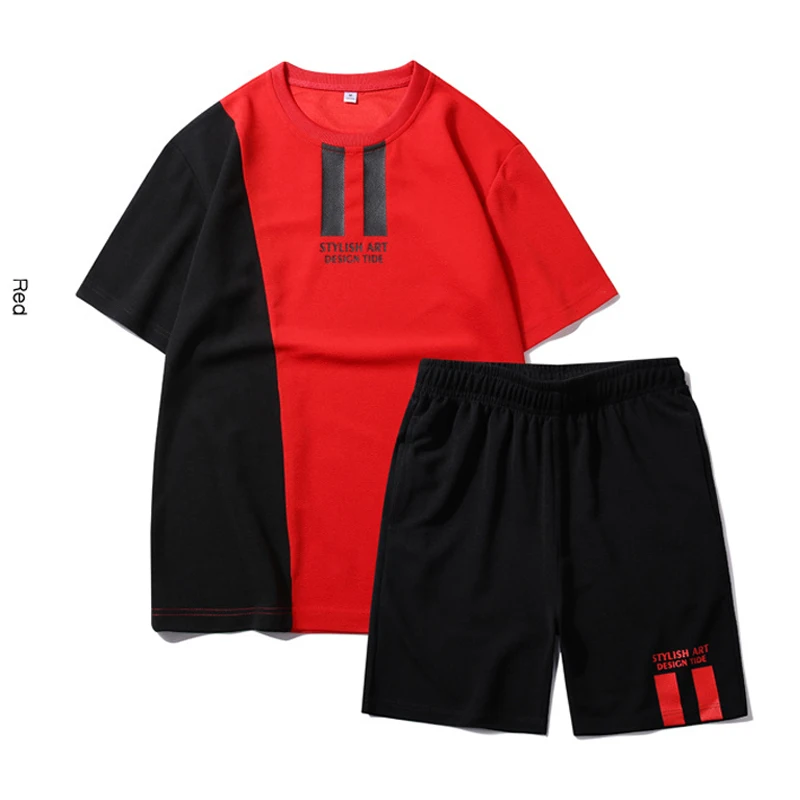 

Fashion Shorts Set Men 2021 Summer Tracksuit Male 2pc T-Shirt + Shorts Sets Beach Mens Casual Tee Shirts Set Sportswears 4XL 5XL