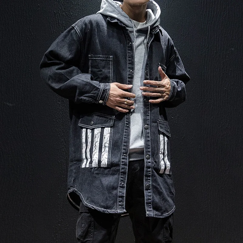 Для Мужчин's весенние черные джинсовые куртки для детей с принтом &quotБуквы&quot