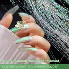 100 шт.компл. флуоресцентная с резьбой гвоздь наклейка Лазерная блестящая сетка сетчатая лента Голографическая 3D шелковая Фольга украшения для ногтей