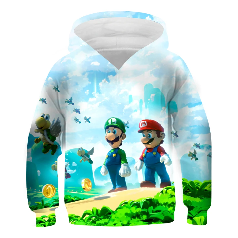 

3D Super Mario Three seasons wear Children's Sweatshirts, Kids Hooded jacket, Boy jackets,Fun cartoon Tops Printing