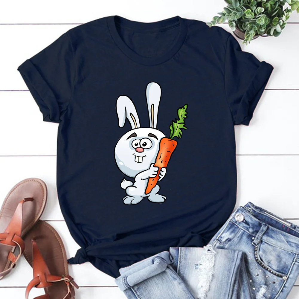 

rabbit Women T Shirt Casual Funny Tshirts Kawaii Tees Top Hipster Female Harajuku Short Sleeves Shirts Woman Clothe TX9253