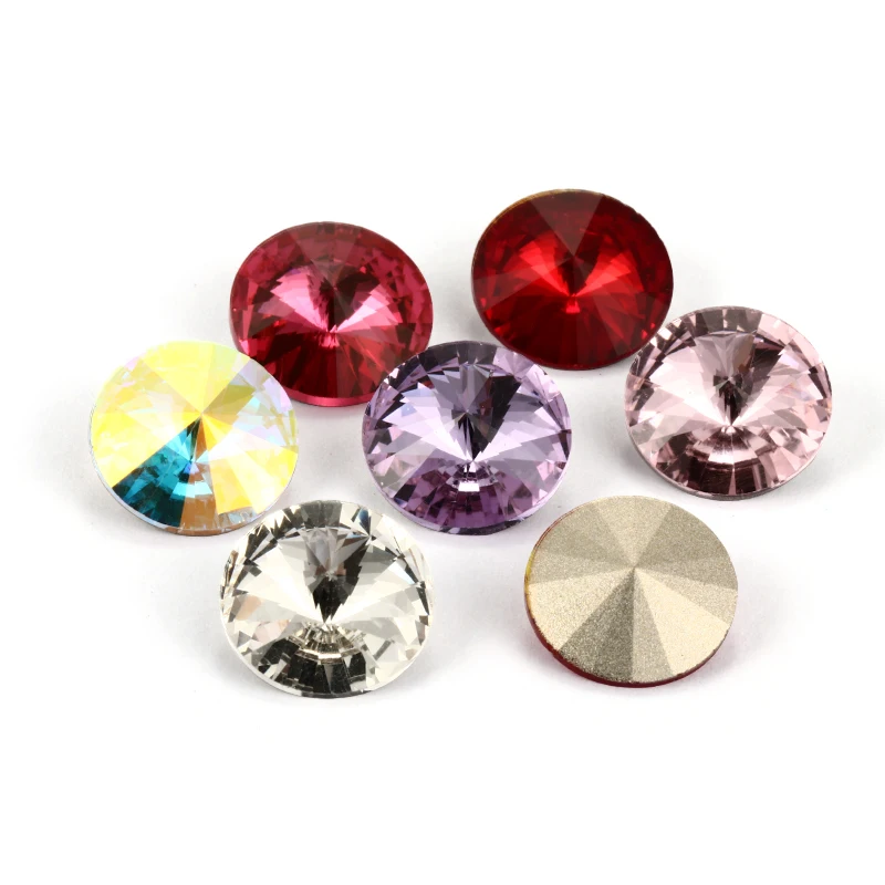 Красные стразы для одежды и сумок K9 стеклянные круглые с кристаллами кристаллы