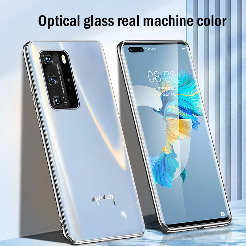

Оптически изогнутый стеклянный чехол для телефона Huawei P40 P50 Pro, армированный противоударный чехол для Huawei Mate 40 30 Pro, защитные чехлы