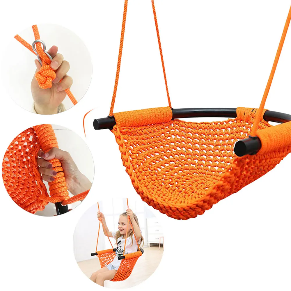 Детские качели сверхмощные плетеные веревочные для двора дома и улицы с