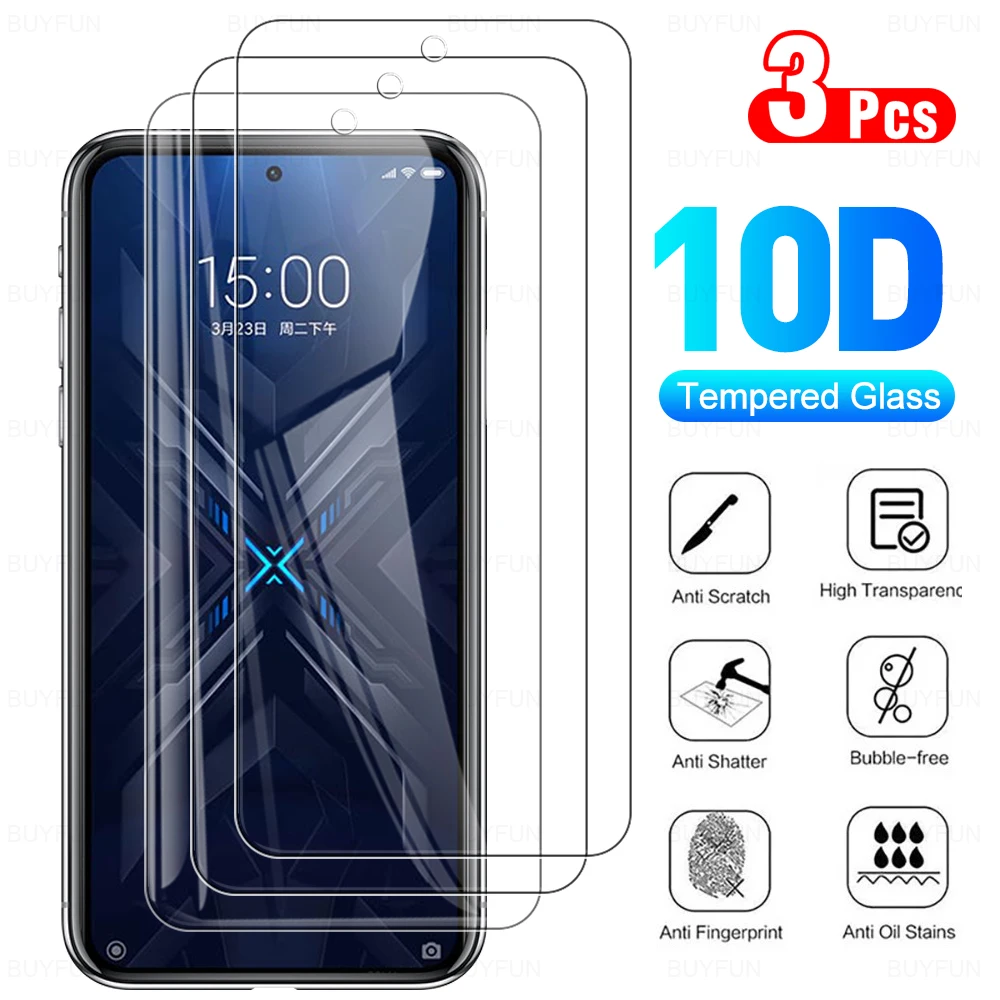 3Pcs Full Cover Protective Glass For Xiaomi Black Shark 4 Pro Tempered Glass Protector Film For Xiaomi Black Shark4 4Pro 6.67