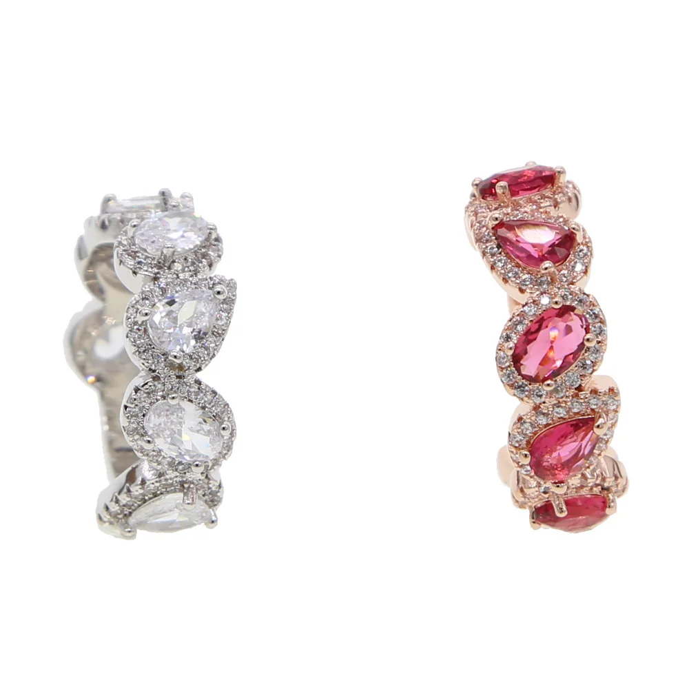 Новое поступление 2021 классическое обручальное кольцо Tear Drop Радужное красочное