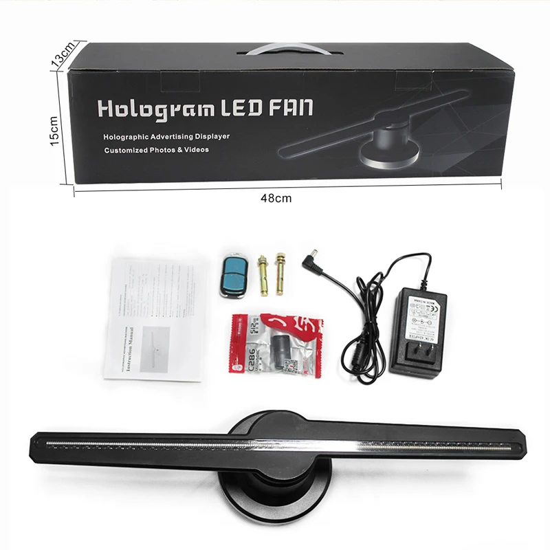 

GIWOX WiFi 3D Hologram Fan Projector 42cm- 384 LED Beades And 768PX - 3D Advertising LED Fan - Holographic 3D Image and Video