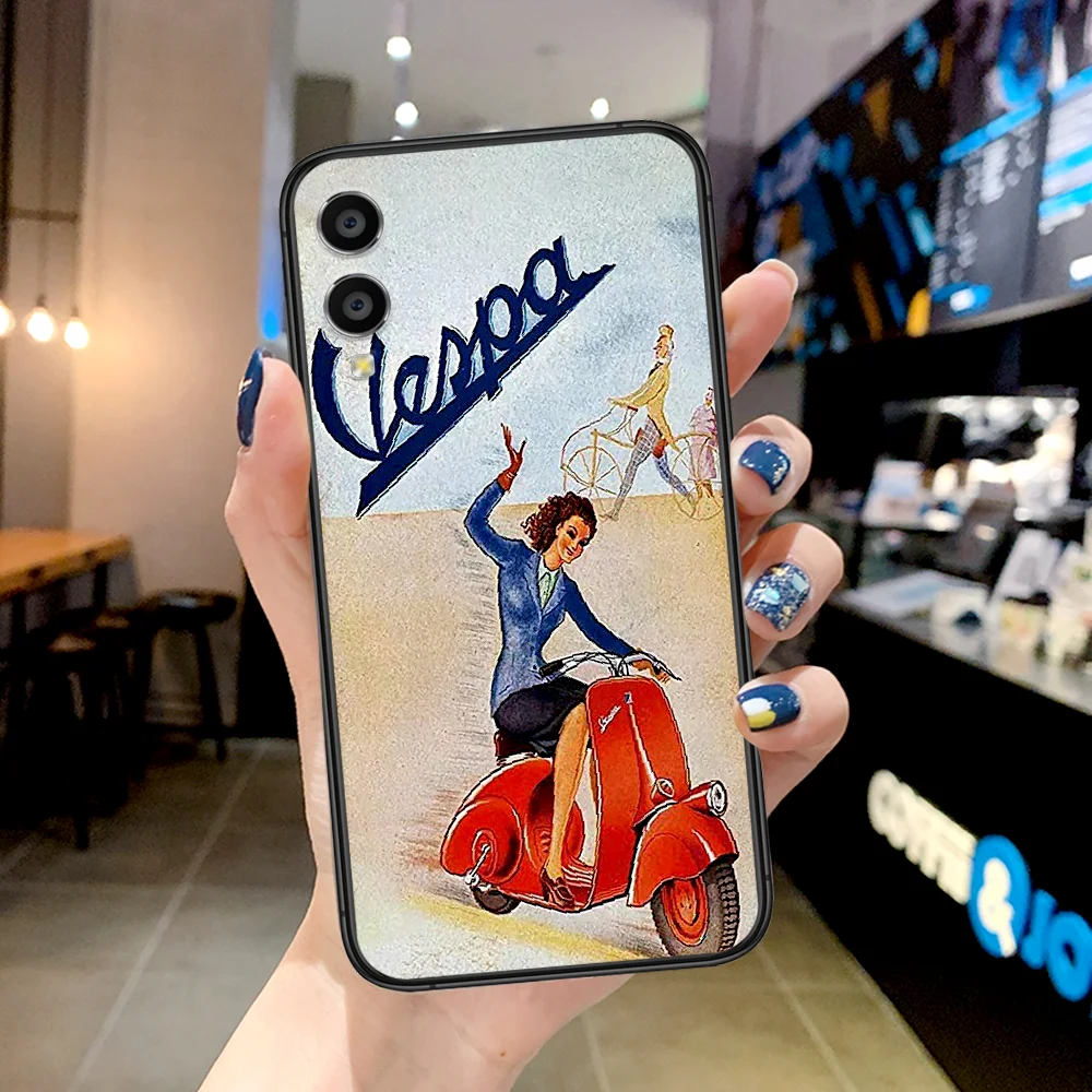 

Luxury Vespa Motorcycle Phone Case For Huawei Honor 6A 7A 7C 8 8A 8X 9 9X 10 10i 20 Lite Pro Play black Shell Pretty Waterproof