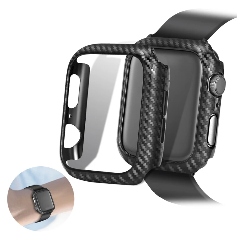 Карбоновый защитный чехол для Apple Watch band карбоновая рамка iwatch 42 мм 38 44 40 5 3
