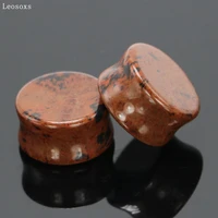 leosoxs 2pcs new gold swan stone solid ear expander human body piercing profile rod ear tunnel hot sale