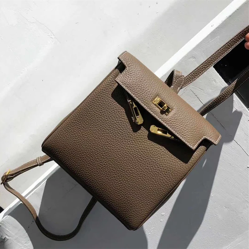 

Female Bag Lady Bag Designer Shoulders Backpack Genuine Luxury Handbags Women Bags Soft Leather School Girl Backpack Bolsos
