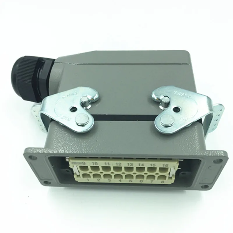 

Heavy-duty Connector 16-core Hot Runner Accessories HDC-HE-016-1 Rectangular Socket 16A Aviation Plug Concealed